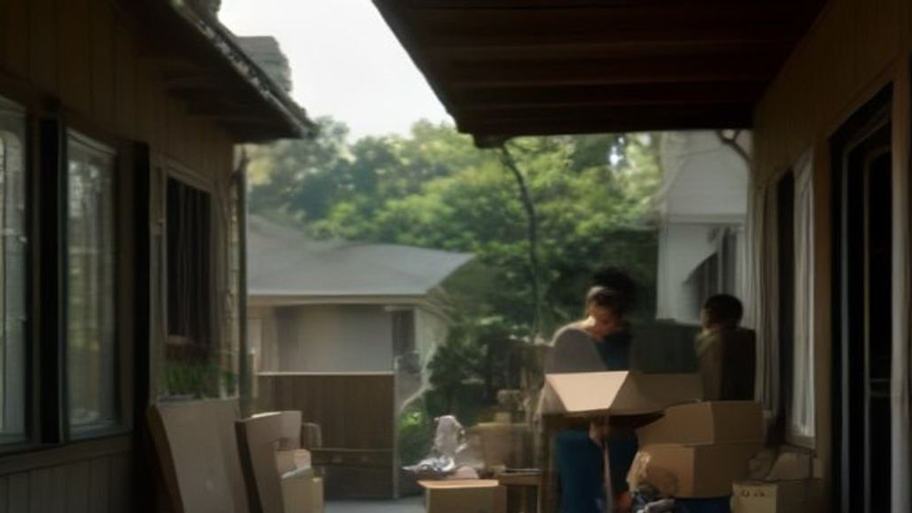 Family packing for a move with a 5G home internet gateway ready to relocate